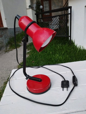 Desk and bedside lamp used, red