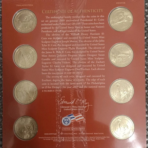 2009 USA Presidential $1 Dollar Coin Set uncirculated in blister