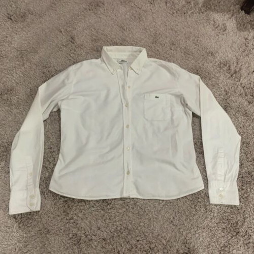 Lacoste shirt used, size L, white, with minor defect