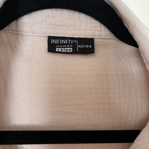 Infinity cotton gauze oversized shirt plus size 42/44 like new, pink beige