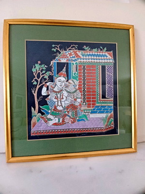 Art painting new hand-painted on silk fabric 40×40