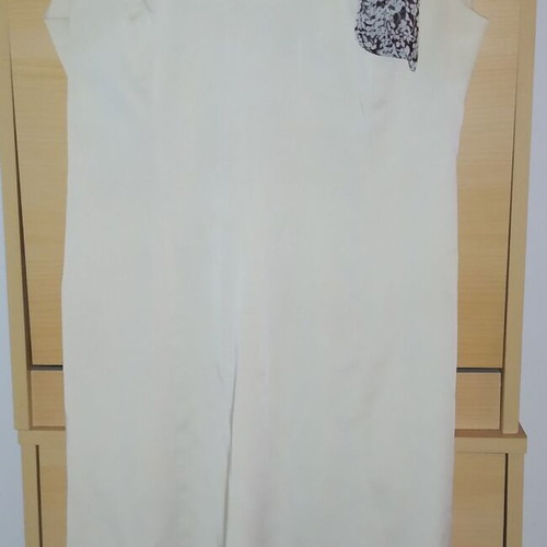 Straight-line dress used, beige, size M, with bow