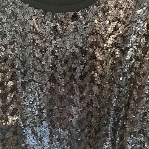 Joseph Janard black blouse with dark sequins, 3/4 sleeves, size S