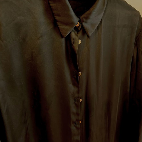 Zara satin long black shirt like new, size XS