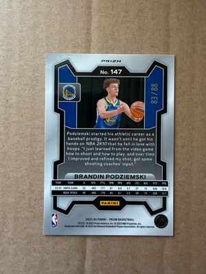 Panini Prizm Rookie κάρτα Brandin Podziemski /88 σαν καινούργιο