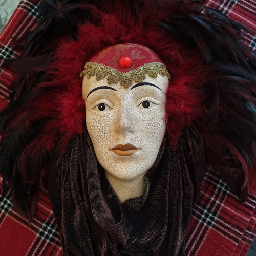 Venetian porcelain hanging mask vintage like new