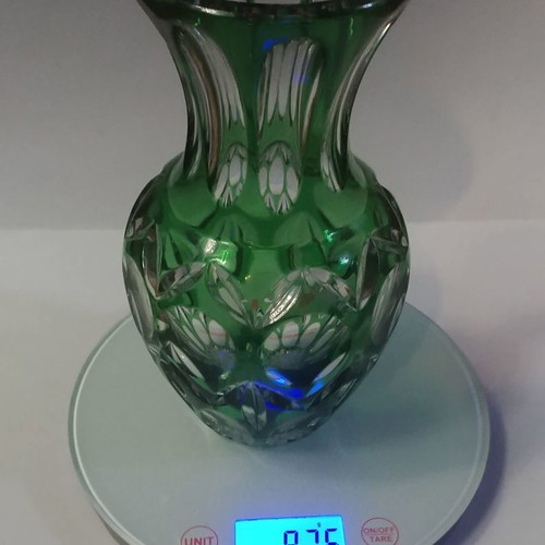 Nachtmann vase “Bamberg”, colored Germany lead crystal.