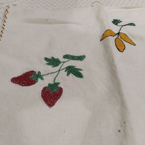 Handmade embroidered napkin used