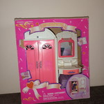 Doll wardrobe with boudoir set, plastic