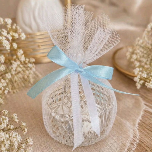 Glass fondant candy box wedding favor