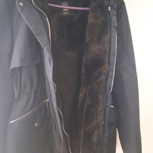 Zara winter jacket used, black and blue, size M