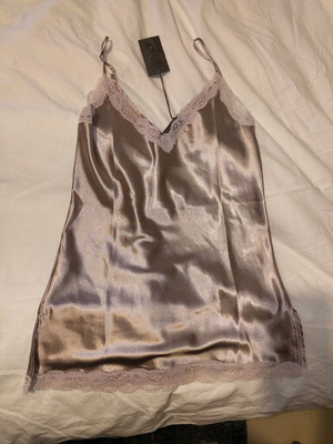 Lingerie baby doll blouse lilla strap new, size small, purple