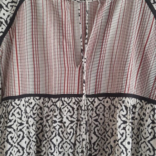 Summer dress caftan Dream used, cotton, size S, black and white