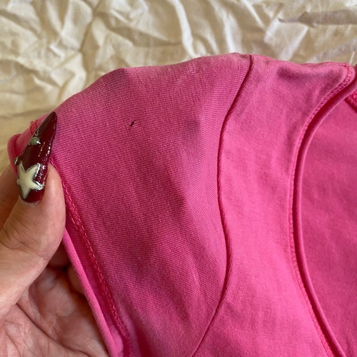 Zara pink t-shirt used with small hole, size S