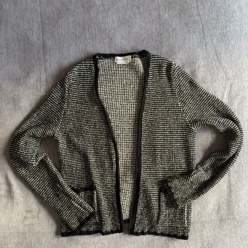 Max Mara open-front knitted cardigan black and white like new, size M