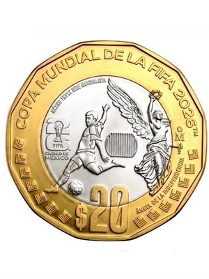 Mexico 20 Pesos 2026 World Cup Coin new