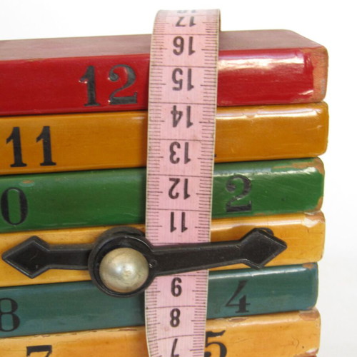 Kouvalias vintage wooden educational clock toy 1970s used