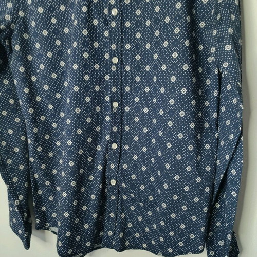 Men's long-sleeve shirt XXL like new, blue with geometric pattern