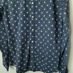Men's long-sleeve shirt XXL like new, blue with geometric pattern