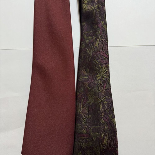 Vintage polyester ties set of 2 by Artsi and Classic Burgundy, used