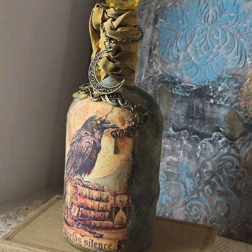 The Alchemist's Study Mixed Media Art Bottle made to order