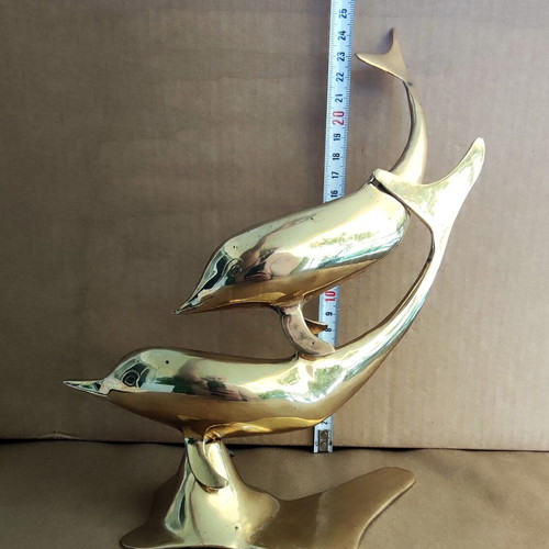 Brass decorative statue Dolphins like new