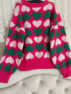 Heart Pattern Sweater like new, size large