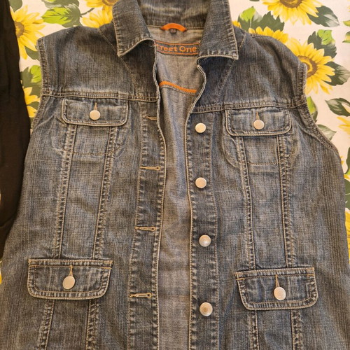 Denim women's vest used, size L, blue