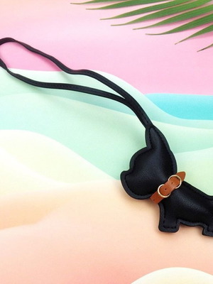 Handmade Dog Bag Charm new, black and brown