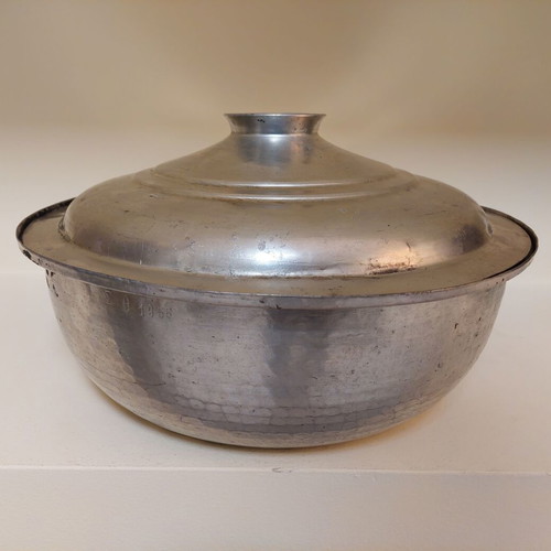 Antique copper pot used, engraved year 1956, collectible