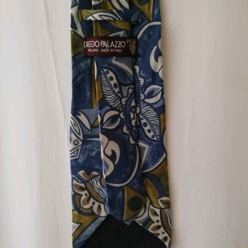 Diego Palazzo silk tie like new, blue multicolor