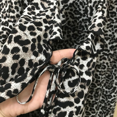 Only Carmakoma Leopard Print Dress size 52 like new, airy with ruffles and tie