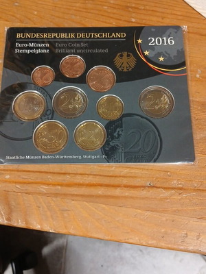 Σετ νομισμάτων ευρώ Γερμανίας 2016 σαν καινούργιο