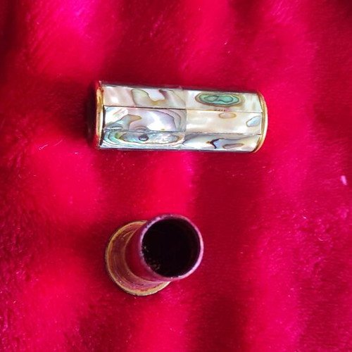 Lipstick case used from 1950s mother-of-pearl
