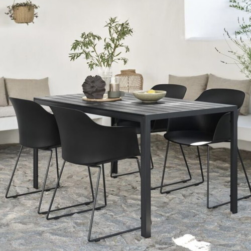 JERSORE Garden Table 80x140 cm Black Like New