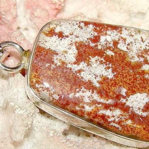 Jasper mineral pendant new in 925 silver