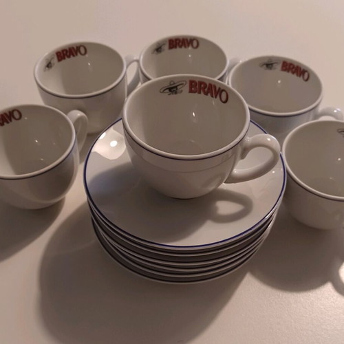 Bravo collectible coffee set with 6 cups and 6 saucers