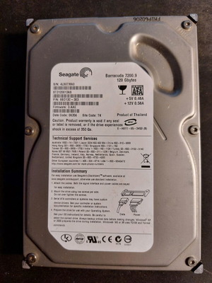 Seagate Barracuda 7200 HDD 120GB SATA 3.5 used