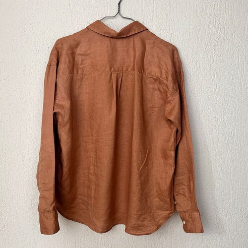 Uniqlo linen shirt like new, size S, orange
