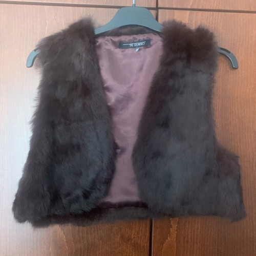 Fur vest brown like new, size S