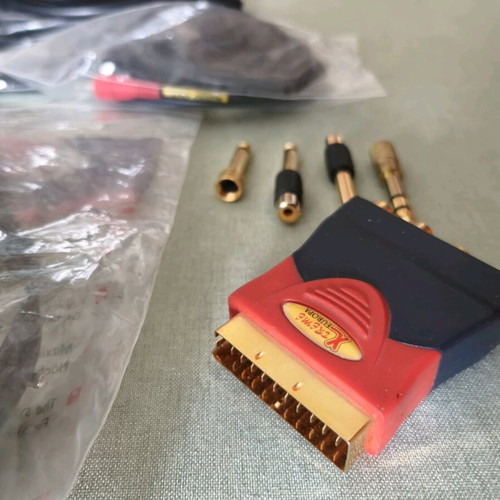 Various audio and video cables and adapters like new, pack