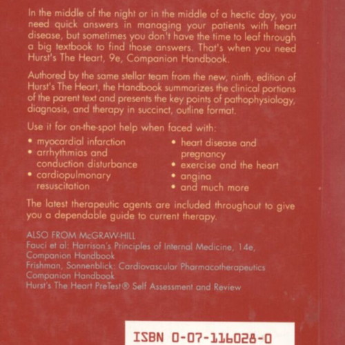 Hurst's The Heart Companion Handbook medical book like new, English