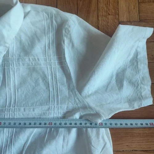 Naracamacie white cotton-linen shirt like new, size M/L