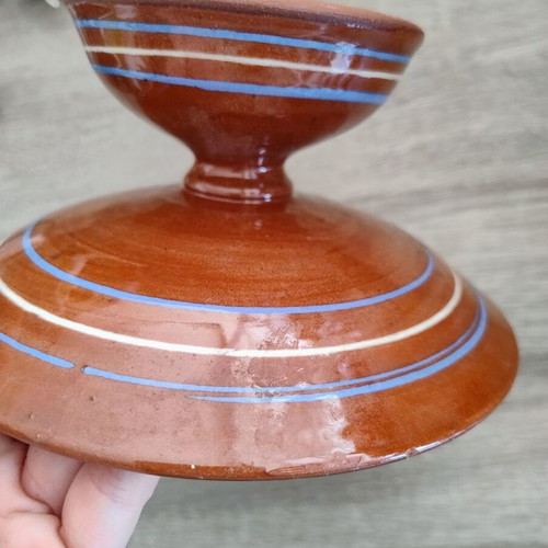 Clay compote with traditional design like new