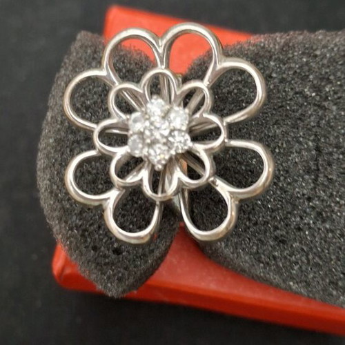Silver 925 ring plated with white zircon new