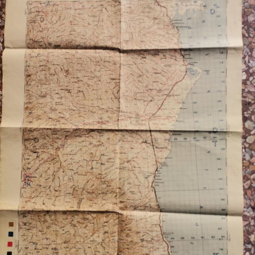 Katerini Military Map used, 1944 edition, foldable 50x68 cm