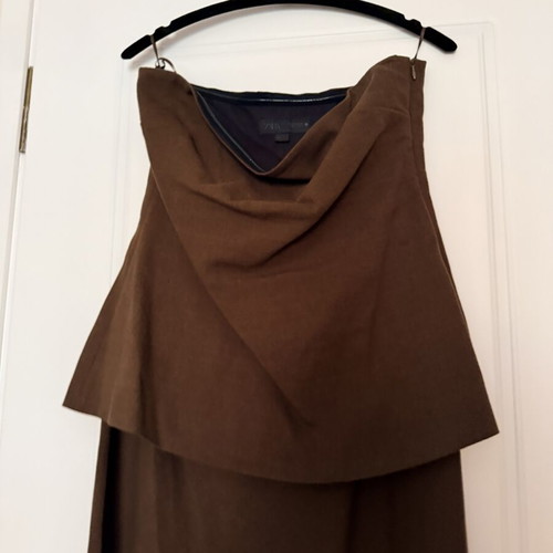 Zara long linen dress like new, brown, size M