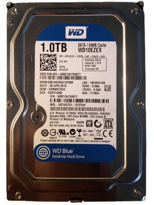 Σκληρός δίσκος Western Digital Blue WD10EZEX 1TB SATA III 3.5" σαν καινούργιο