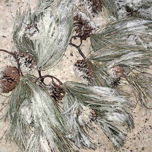 Christmas branches like new, pack of 8, snowy with pine cones