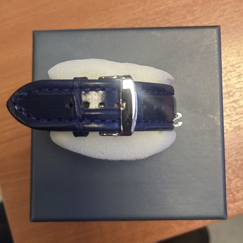 Vogue men's watch new, blue leather strap, 45mm dial, waterproof